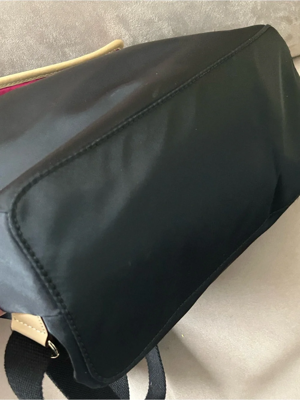 kate spade Kennedy Park Black Nylon Backpack with Cream Trim